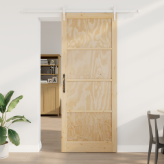 Porta Scorrevole vidaXL con Set di Hardware 93x232 cm Legno Solido di Pino