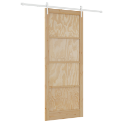 Porta Scorrevole vidaXL con Set di Hardware 93x232 cm Legno Solido di Pino