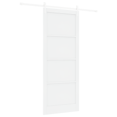 Porta scorrevole vidaXL con set di hardware Bianco 93x232 cm Legno massello di pino