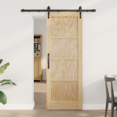 Porta Scorrevole vidaXL con Set Hardware 'ORKDAL'in Legno Massello di Pino