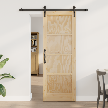 Porta Scorrevole vidaXL con Set Hardware 'ORKDAL'in Legno Massello di Pino
