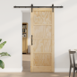 Porta Scorrevole vidaXL con Set Hardware 'ORKDAL'in Legno Massello di Pino