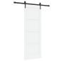 vidaXL Porta scorrevole con set di hardware 'ORKDAL'Legno solido bianco di pino