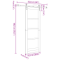 Porta Scorrevole vidaXL con Set Hardware 'ORKDAL'in Legno Massello di Pino