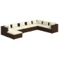 Set Divani da Giardino 8 pz con Cuscini in Polyrattan Marrone Set Divani da Giardino 8 pz con Cuscini in Polyrattan Marrone
