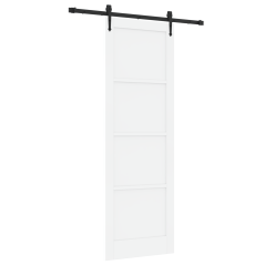 Porta scorrevole vidaXL con set di ferramenta 'ORKDAL'in legno massello bianco di pino