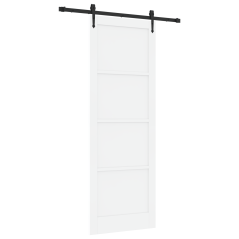 vidaXL Porta Scorrevole con Set Hardware 'ORKDAL'Bianco Legno Massello di Pino