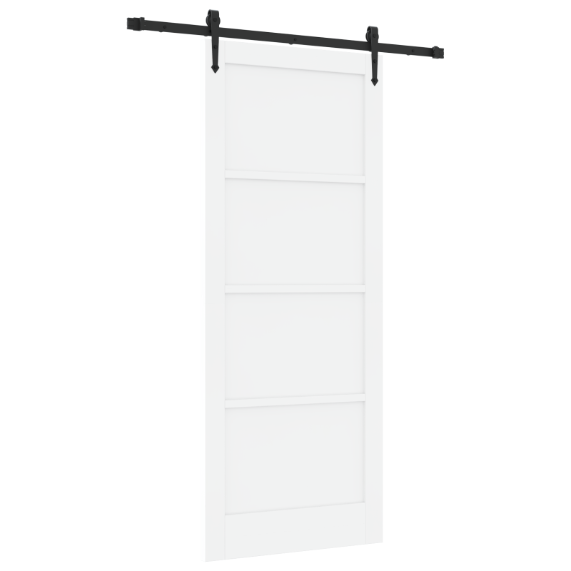 vidaXL Porta scorrevole con set di ferramenta 'ORKDAL'Bianco Legno massello di pino