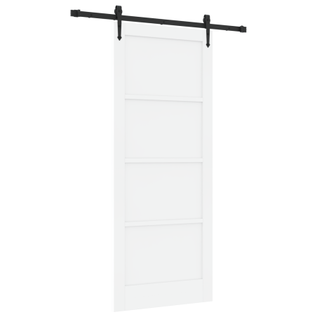 vidaXL Porta scorrevole con set di ferramenta 'ORKDAL'Bianco Legno massello di pino