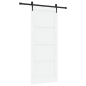 vidaXL Porta scorrevole con set di ferramenta 'ORKDAL'Bianco Legno massello di pino