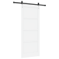 vidaXL Porta scorrevole con set di ferramenta 'ORKDAL'Bianco Legno massello di pino