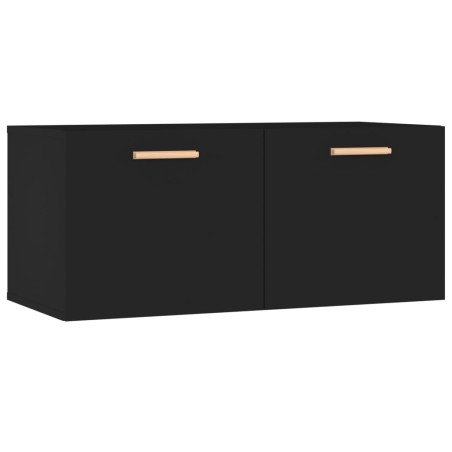 Armadietto a Muro Nero 80x35x36,5 cm in Legno Multistrato