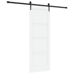 vidaXL Porta scorrevole con kit di montaggio 'ORKDAL'Legno Massello Bianco di Pino