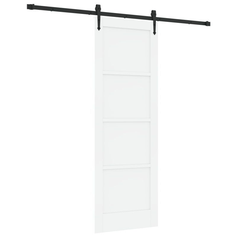 vidaXL Porta Scorrevole con Set di Accessori 'ORKDAL'Bianco in Legno Massello di Pino