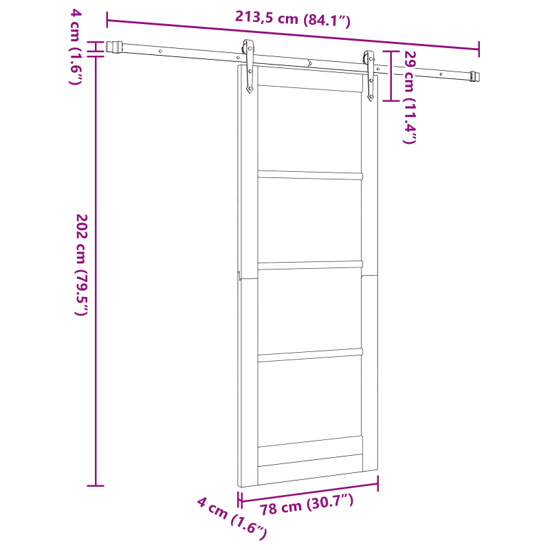 Porta Scorrevole vidaXL con Set di Ferramenta 'ORKDAL'in Legno Massello di Pino Porta Scorrevole vidaXL con Set di Ferramenta 'ORKDAL'in Legno Massello di Pino