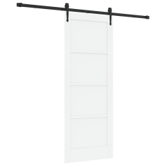 vidaXL Porta Scorrevole con Set di Accessori 'ORKDAL'Bianca in Legno Massello di Pino