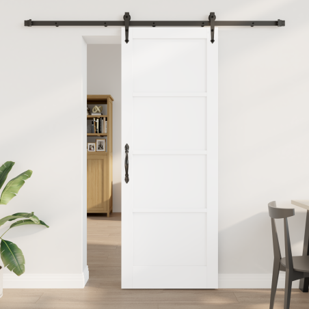 vidaXL Porta Scorrevole con Set di Accessori 'ORKDAL'Bianco Legno Massello di Pino