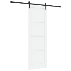 vidaXL Porta Scorrevole con Set di Accessori 'ORKDAL'in Legno Massello Bianco