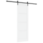 vidaXL Porta Scorrevole con Set di Accessori 'ORKDAL'in Legno Massello Bianco vidaXL Porta Scorrevole con Set di Accessori 'ORKDAL'in Legno Massello Bianco