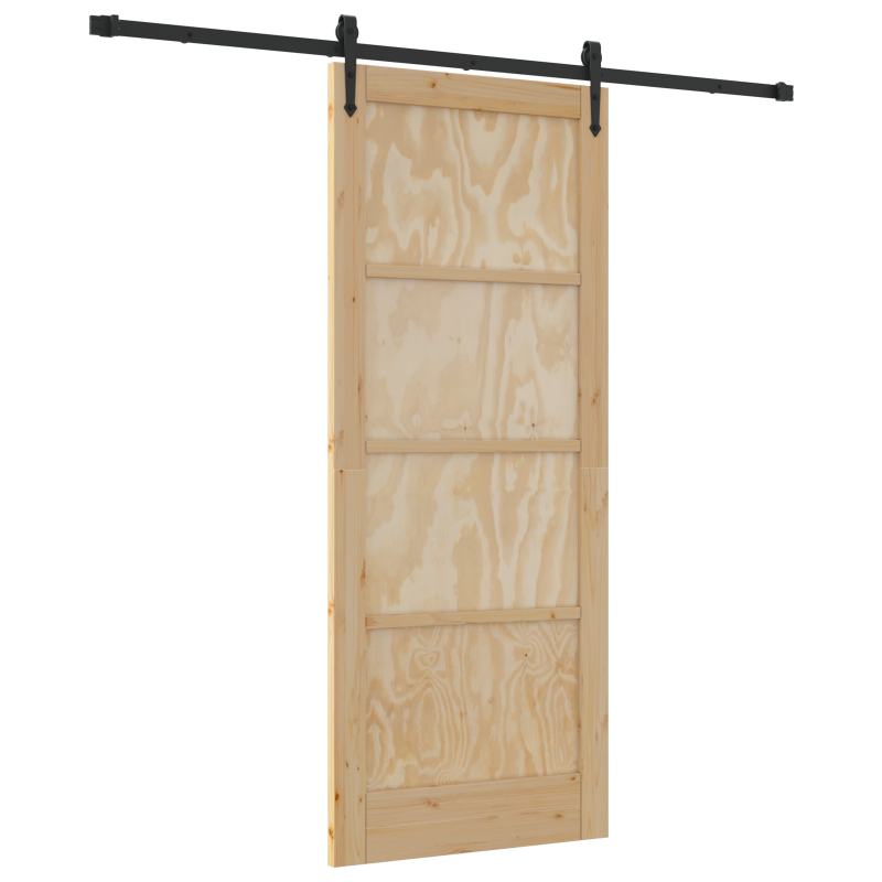 Porta scorrevole vidaXL con set di accessori 'ORKDAL'in legno massello di pino