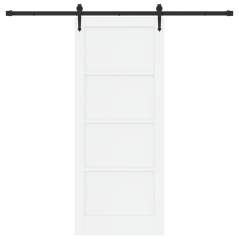 Porta scorrevole vidaXL con set di ferramenta 'ORKDAL'in legno solido bianco in pino