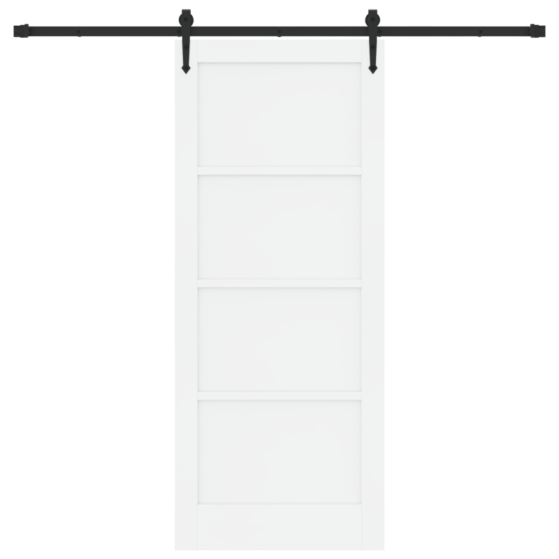Porta scorrevole vidaXL con set di ferramenta 'ORKDAL'in legno solido bianco in pino