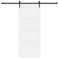 Porta scorrevole vidaXL con set di ferramenta 'ORKDAL'in legno solido bianco in pino