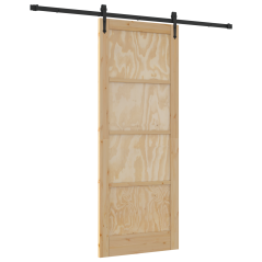 Porta Scorrevole vidaXL con Set di Ferramenta 'ORKDAL'in Legno Massello di Pino