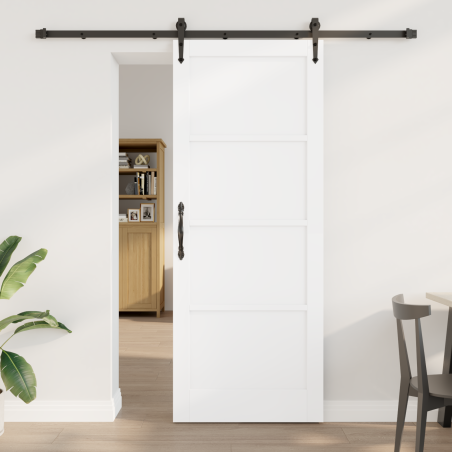 vidaXL Porta Scorrevole con Set di Accessori 'ORKDAL'Legno Bianco Pino Massello