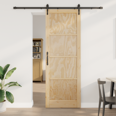 porta scorrevole vidaXL con set di ferramenta 'ORKDAL'in legno massello di pino