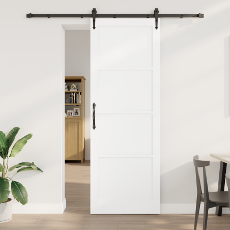 porta scorrevole vidaXL con set hardware 'ORKDAL'Legno massello bianco in pino