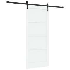 Porta Scorrevole vidaXL con Set di Hardware 'ORKDAL'Bianco Legno Solido in Pino