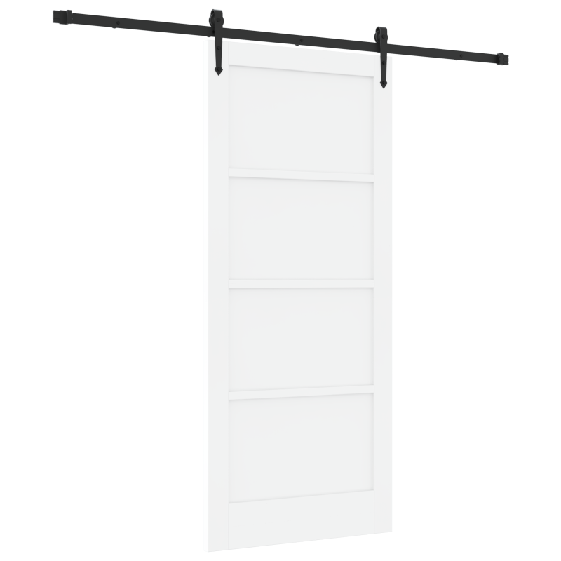 Porta Scorrevole vidaXL con Set di Hardware 'ORKDAL'Bianco Legno Solido in Pino Porta Scorrevole vidaXL con Set di Hardware 'ORKDAL'Bianco Legno Solido in Pino