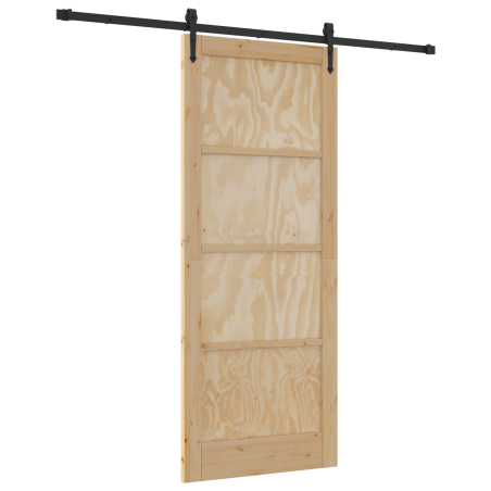 vidaXL Porta Scorrevole con Set di Hardware 'ORKDAL'in Legno Massello di Pino