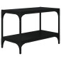 Mobile Porta TV Nero 60x33x41 cm in Legno Multistrato e Acciaio Mobile Porta TV Nero 60x33x41 cm in Legno Multistrato e Acciaio
