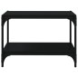Mobile Porta TV Nero 60x33x41 cm in Legno Multistrato e Acciaio Mobile Porta TV Nero 60x33x41 cm in Legno Multistrato e Acciaio