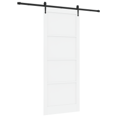 Porta Scorrevole vidaXL con Componenti 'ORKDAL'Bianco in Legno Massello di Pino