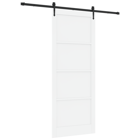 Porta Scorrevole vidaXL con Componenti 'ORKDAL'Bianco in Legno Massello di Pino