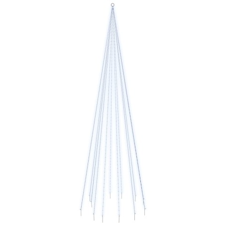Albero di Natale Pennone Bianco Freddo 732 LED 500 cm