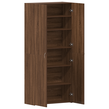 vidaXL Cabinet per scarpe Marrone Rovere 80x35,5x180 cm Legno ingegnerizzato
