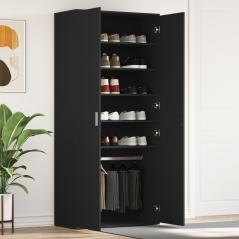 vidaXL Mobile per scarpe Nero 80x39x180 cm Legno ingegnerizzato