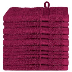 vidaXL Fazzoletti 10 pcs Bordeaux 15 x 21 cm Cotone