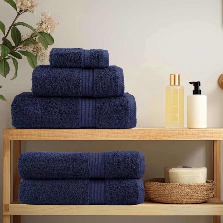 vidaXL Fazzoletti 4 pcs Blu navy 15 x 21 cm Cotone