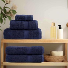 vidaXL Fazzoletti 10 pcs Blu navy 15 x 21 cm Cotone