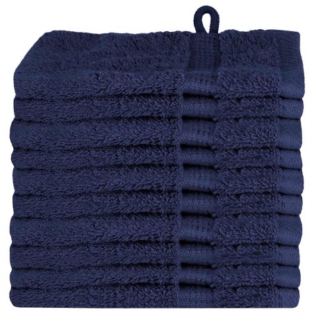 vidaXL Fazzoletti 10 pcs Blu navy 15 x 21 cm Cotone