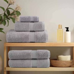 vidaXL Fazzoletti 4 pcs Grigio 15 x 21 cm Cotone