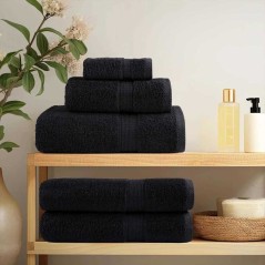 vidaXL Fazzoletti 2 pcs Nero 15 x 21 cm Cotone
