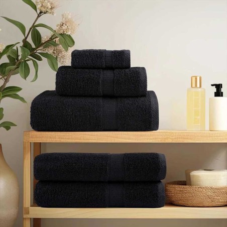vidaXL Fazzoletti 4 pcs Nero 15 x 21 cm Cotone