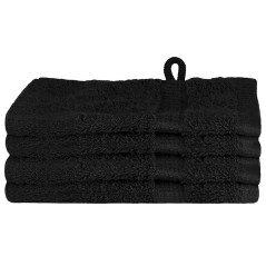 vidaXL Fazzoletti 4 pcs Nero 15 x 21 cm Cotone