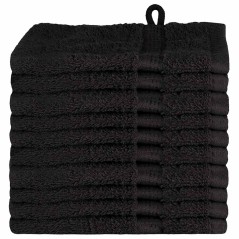 vidaXL Fazzoletti 10 pcs Nero 15 x 21 cm Cotone